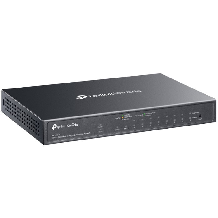 TP-Link Omada ES210GMP Switch Gestionado de 10 Puertos Gigabit con 8 Puertos PoE+